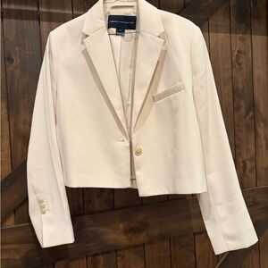 French Connection Cream Cropped Blazer
